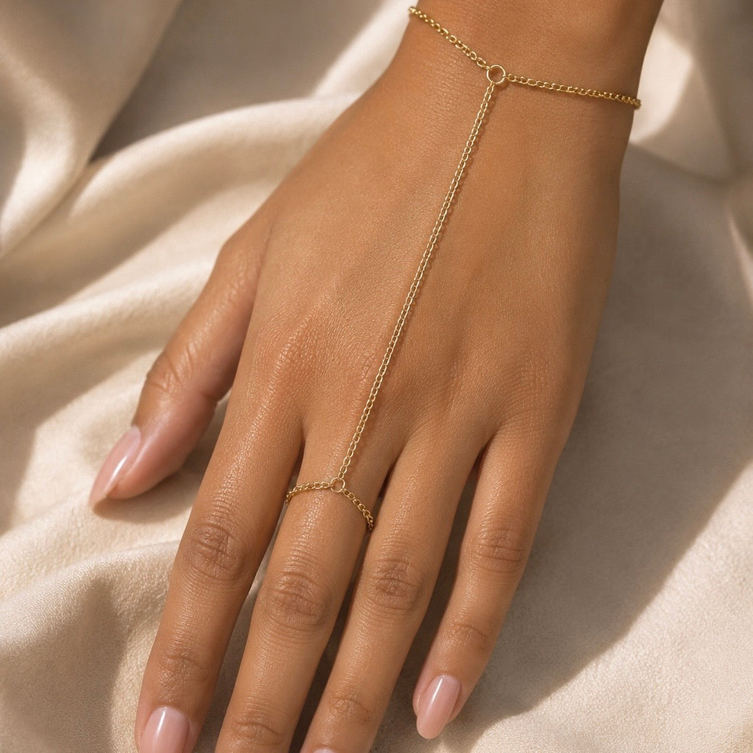 Infinity Halo Hand Chain Bracelet