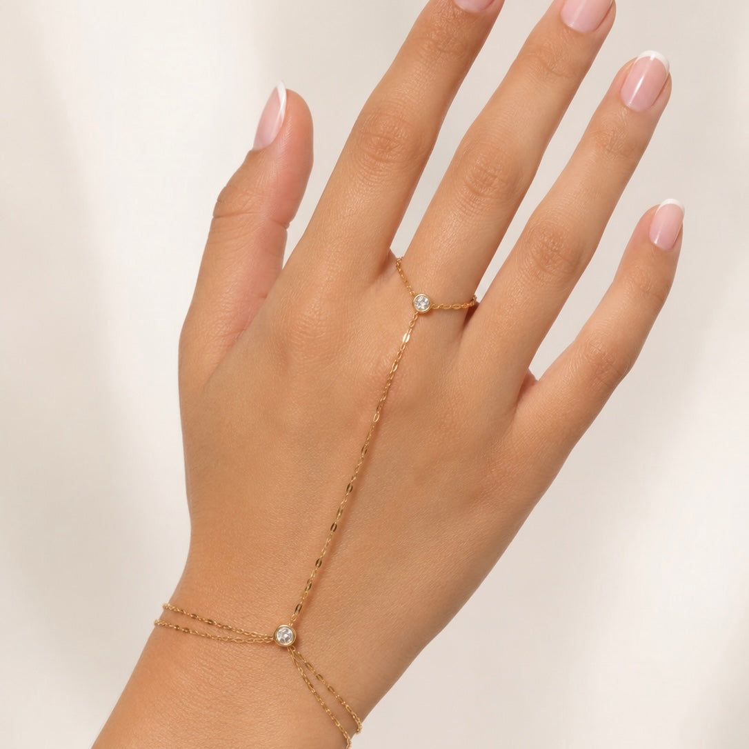 Celestial Cascade Hand Chain Bracelet