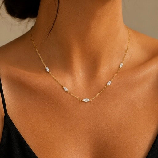 Celestia Marquise Station Necklace
