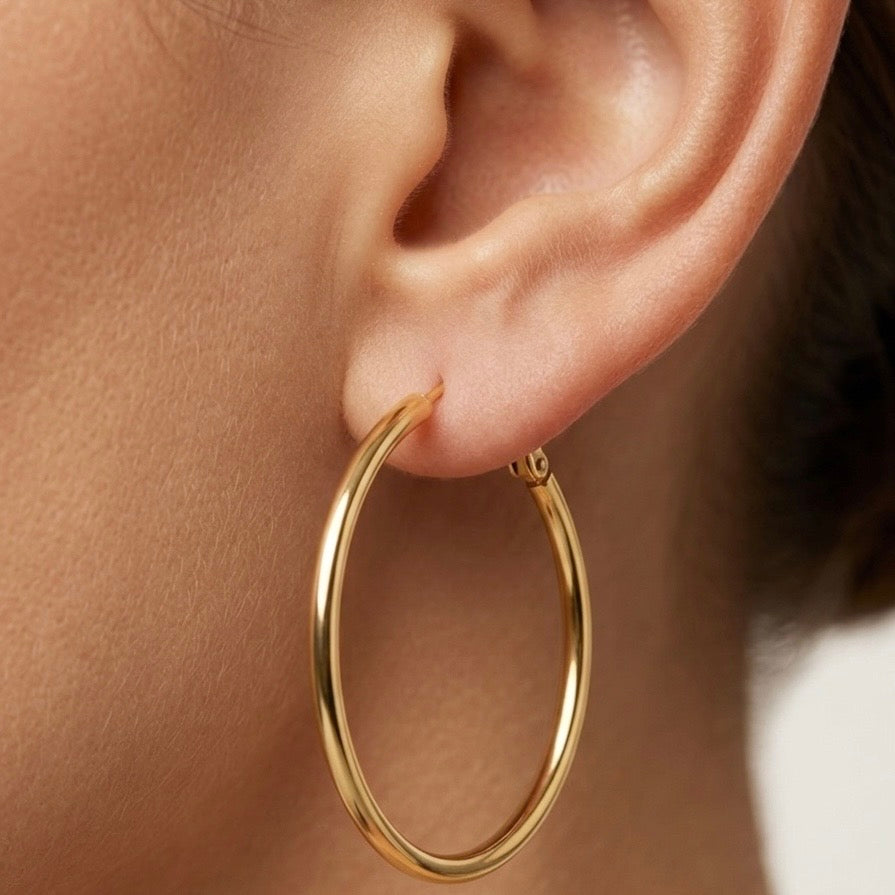 Minimal Hoop Earrings 40mm
