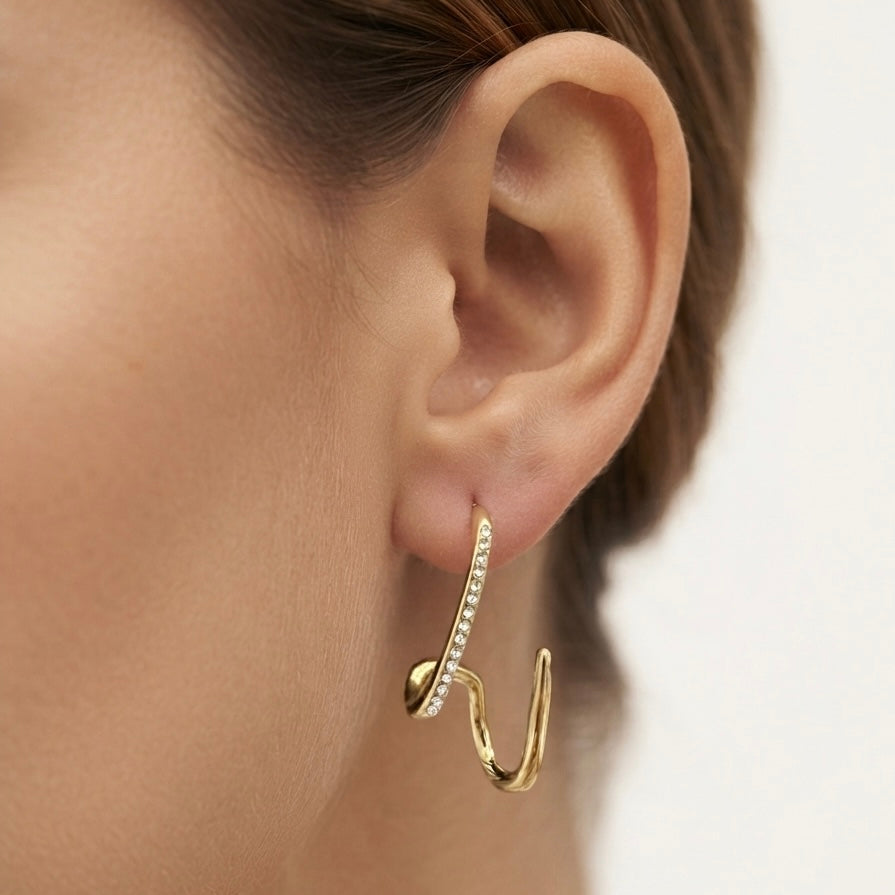Celestia Pavé Twist Hoop Earrings