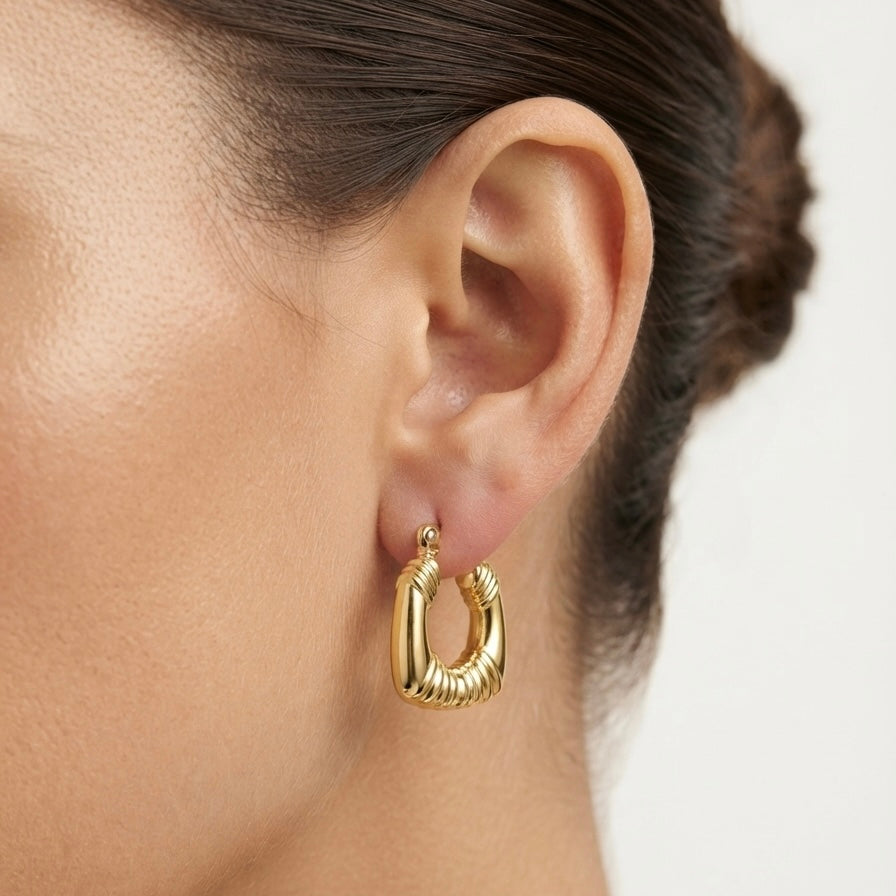 Ribbed Hoop Earrings