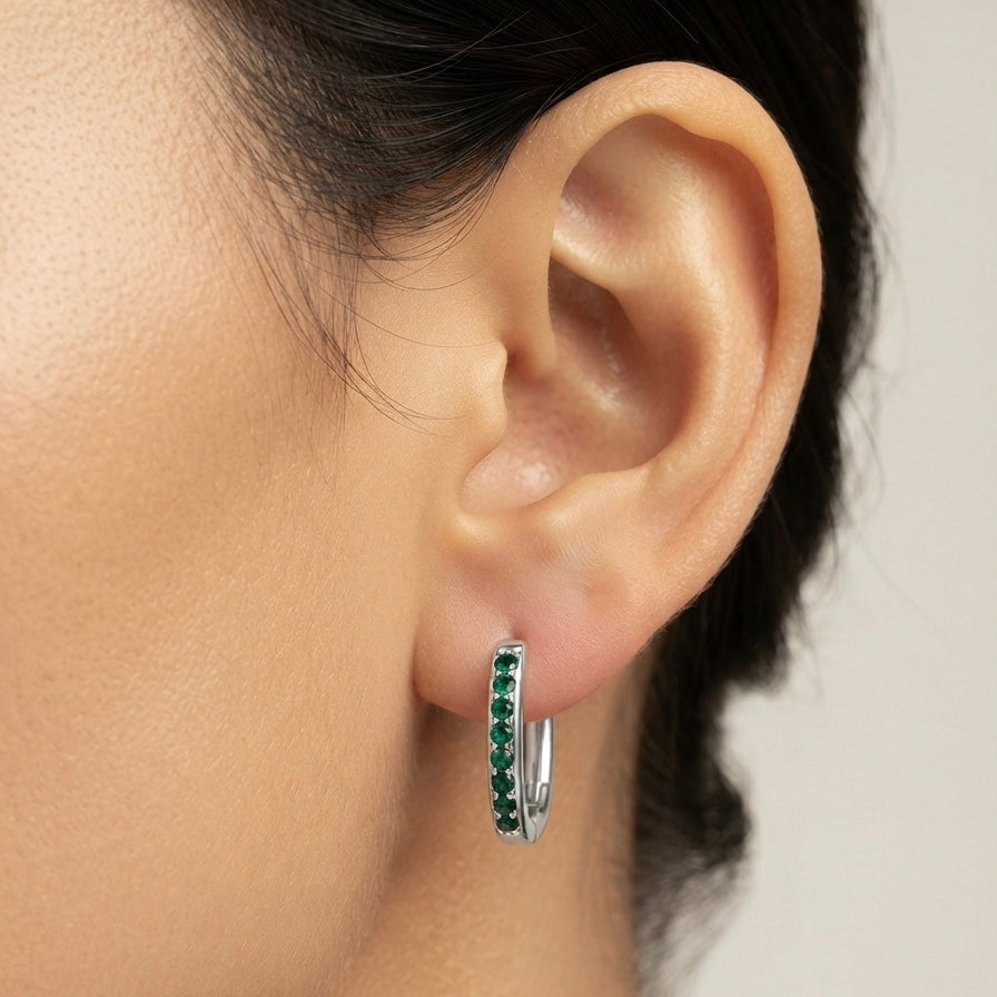 Pavé Oval Huggie Earrings