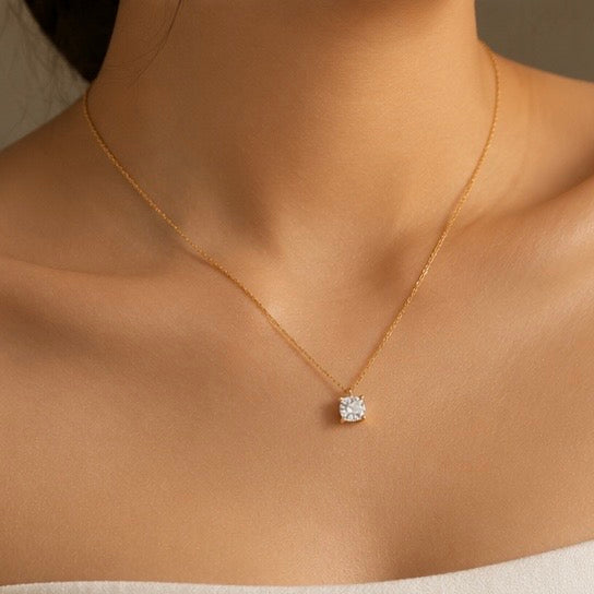 Princess Cut Solitaire Necklace