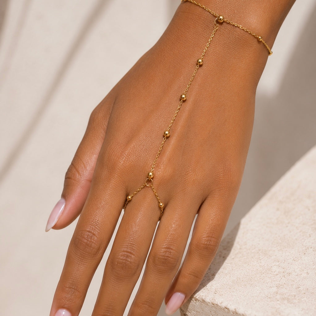 Auréa Beaded Hand Chain Bracelet