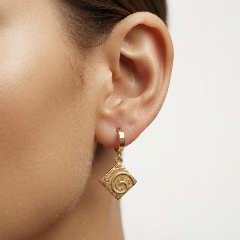 Sorrento Engraved Drop Earrings