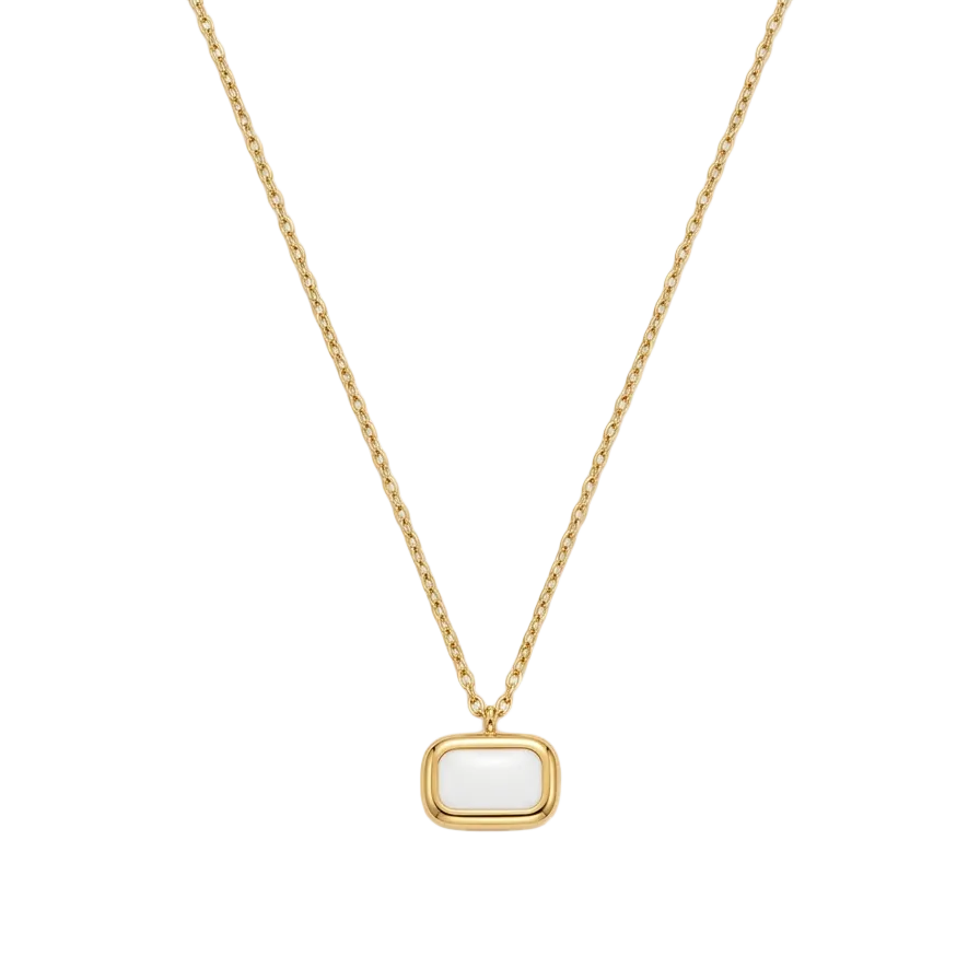 White Link Pendant Necklace
