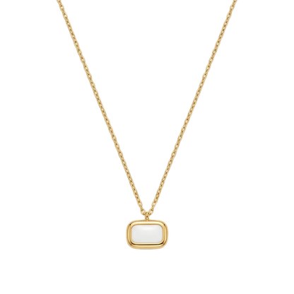 White Link Pendant Necklace