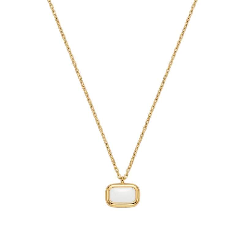 White Link Pendant Necklace