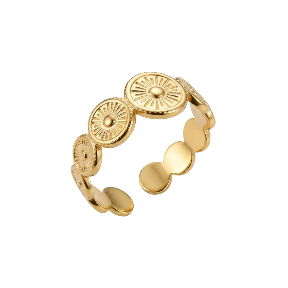 Solara Sunburst Gold Open Ring
