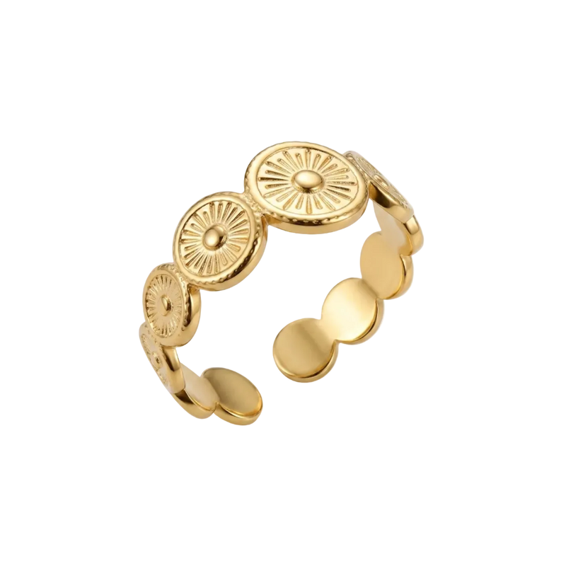 Solara Sunburst Gold Open Ring