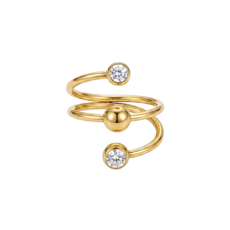 Zirconia Spiral Ring