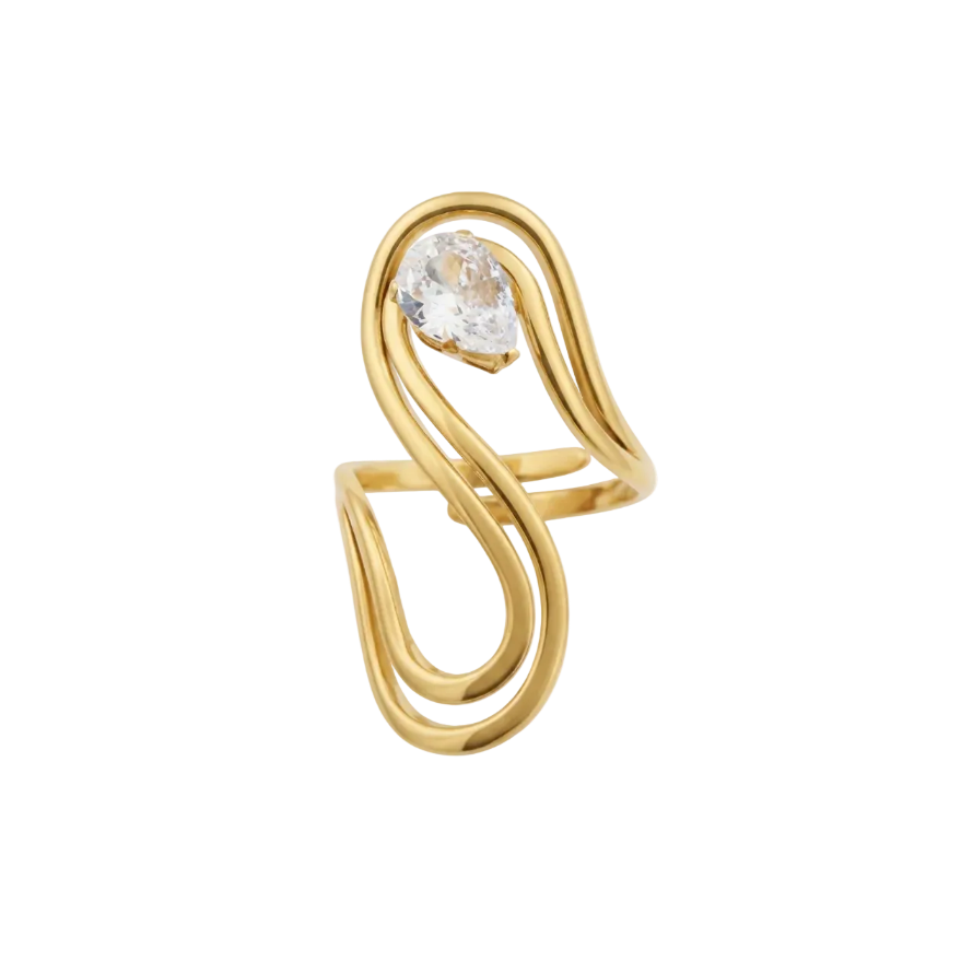 Serena Crystal Wave Ring