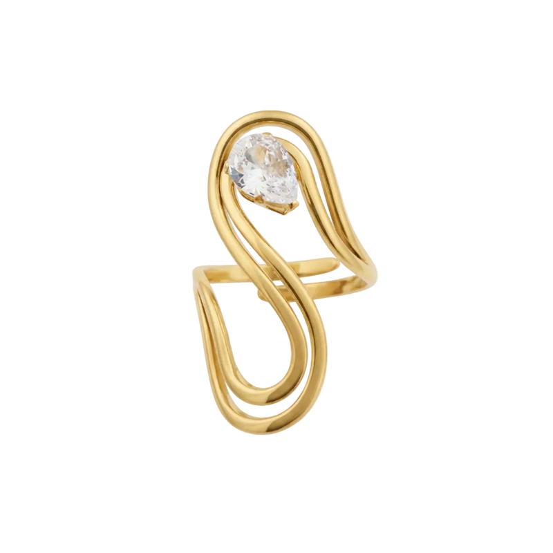 Serena Crystal Wave Ring