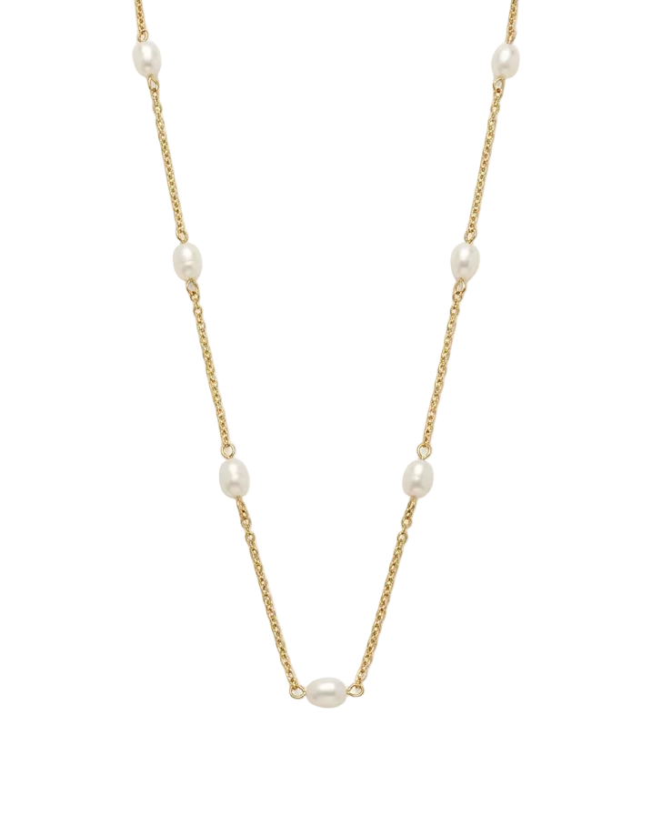 Celeste Pearl Gold Station Necklace