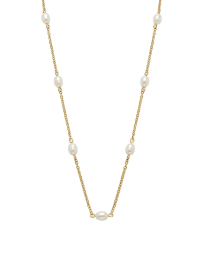 Celeste Pearl Gold Station Necklace