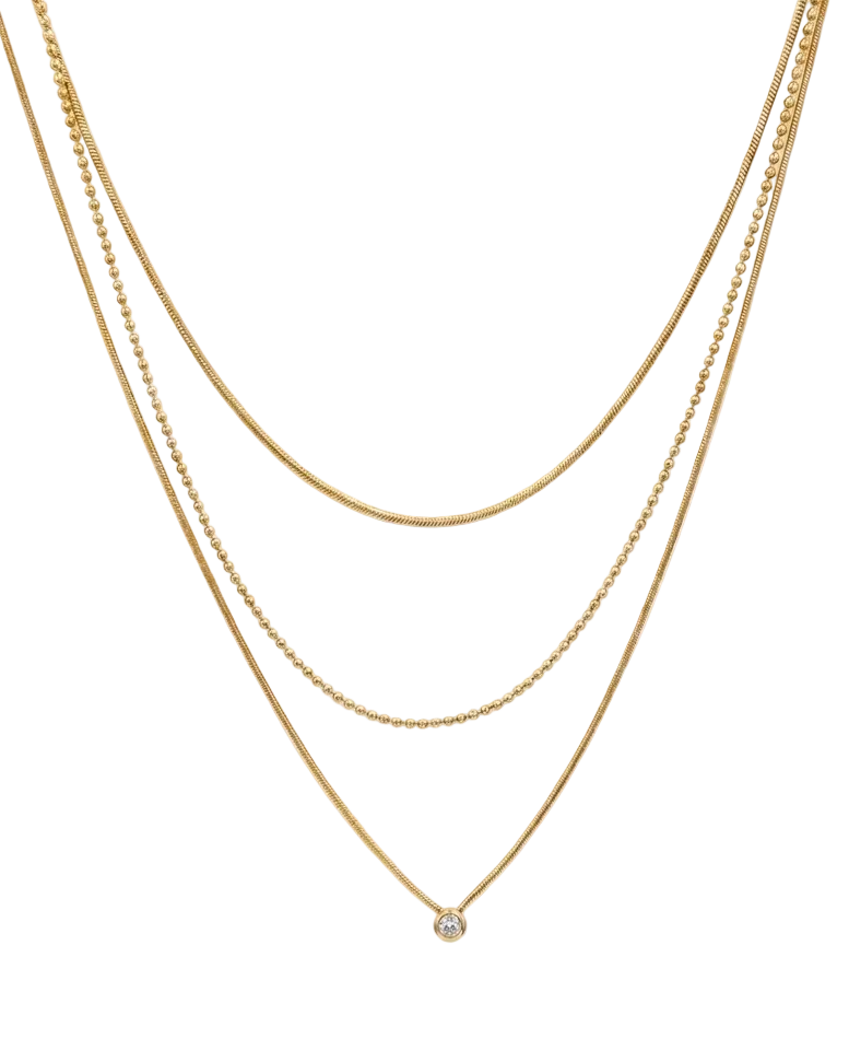 Auréa Layered Solitaire Necklace