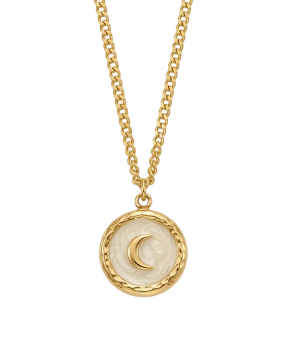 Crescent Moon Coin Necklace