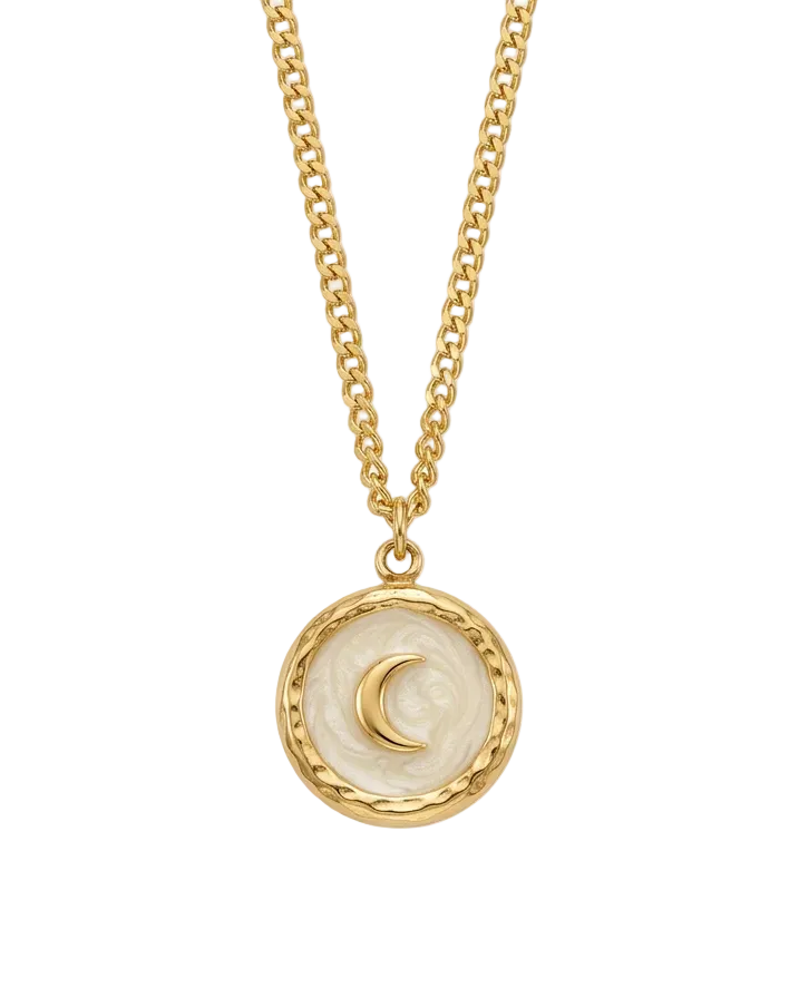 Crescent Moon Coin Necklace
