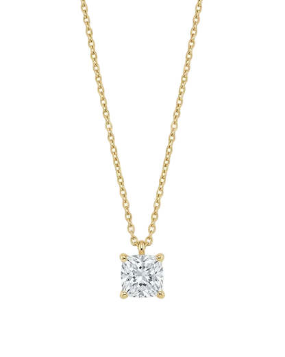 Princess Cut Solitaire Necklace