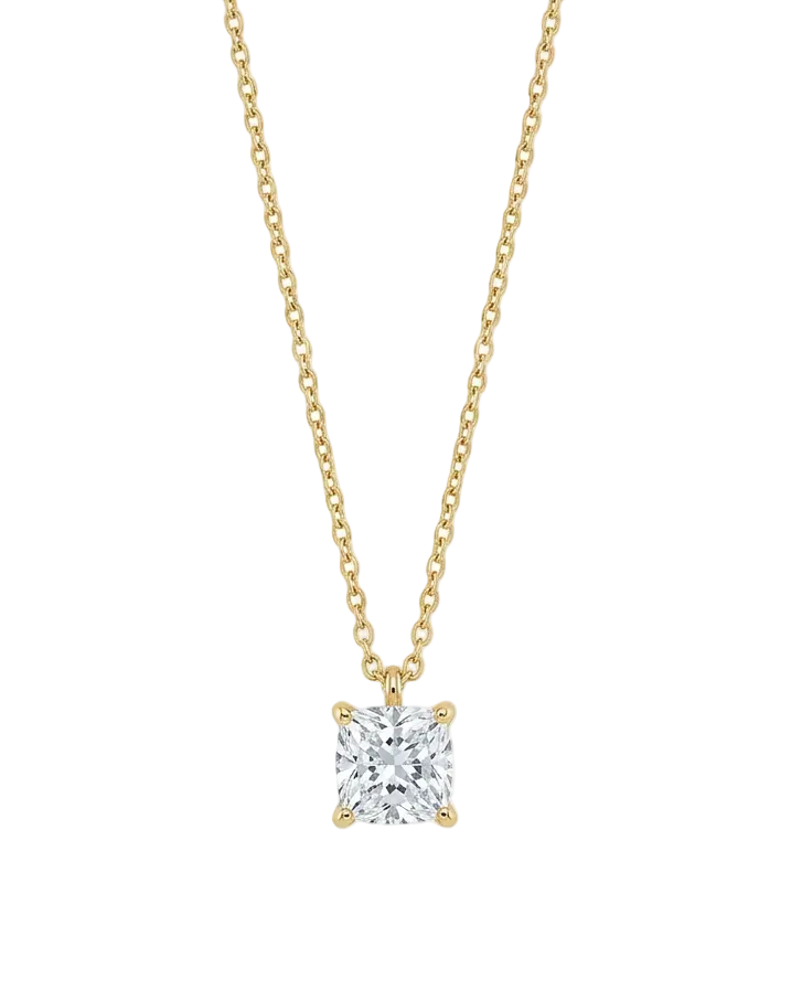 Princess Cut Solitaire Necklace