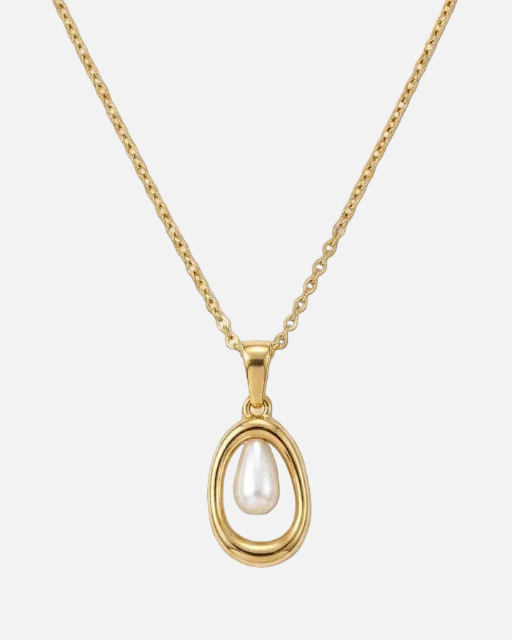 Pearl Drop Oval Necklace