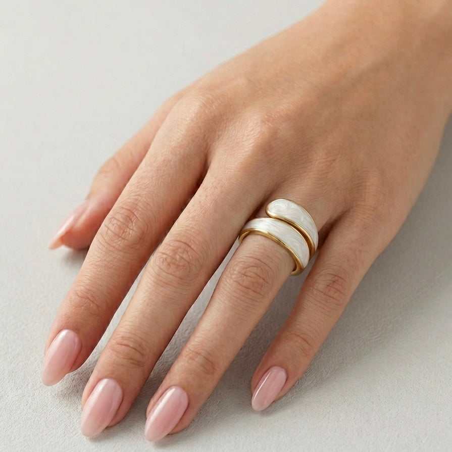 Mother of Marble Gold Ring