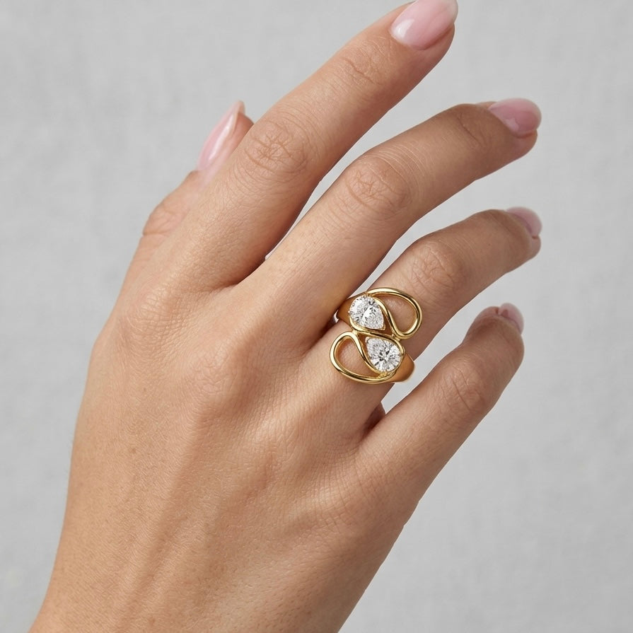 Seraphina Double Pear Crystal Ring
