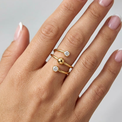 Zirconia Spiral Ring