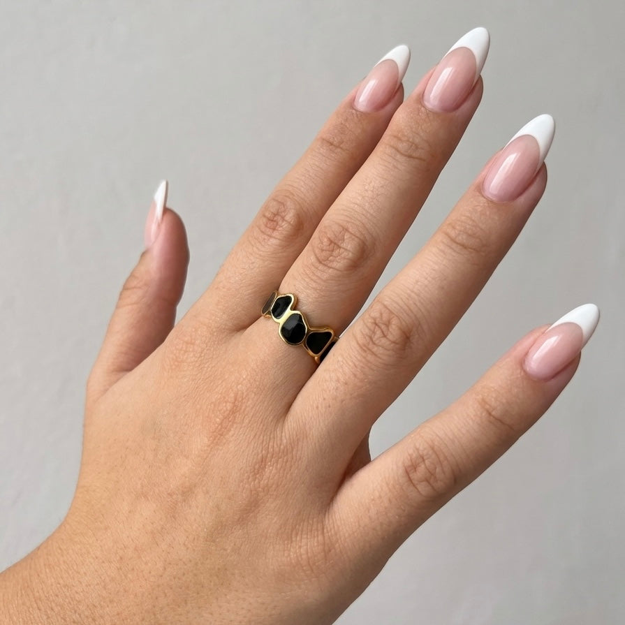 Black Pebble Ring