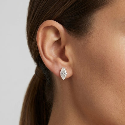Celeste Marquise Solitaire Stud Earrings