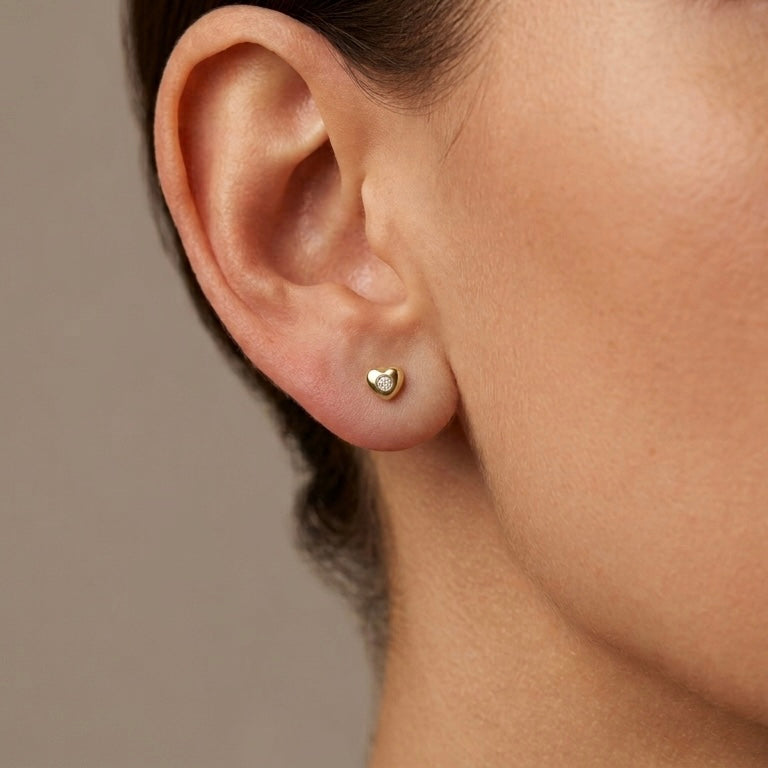 Belle Heart Stud Earrings