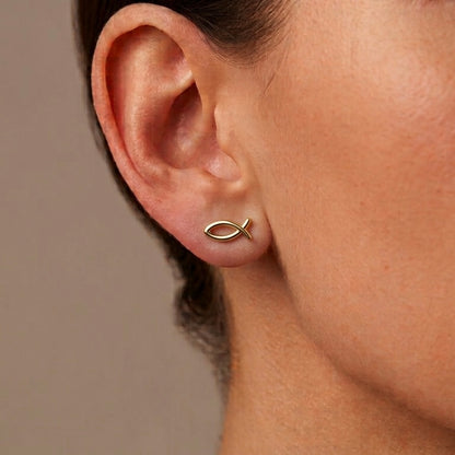 Faith Fish Stud Earrings