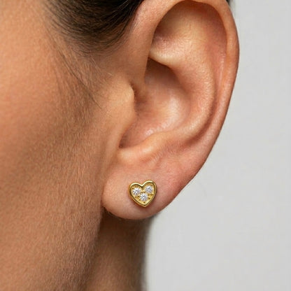Amora Pavé Heart Stud Earrings