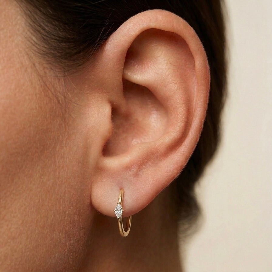 Aurelia Marquise Huggie Earrings