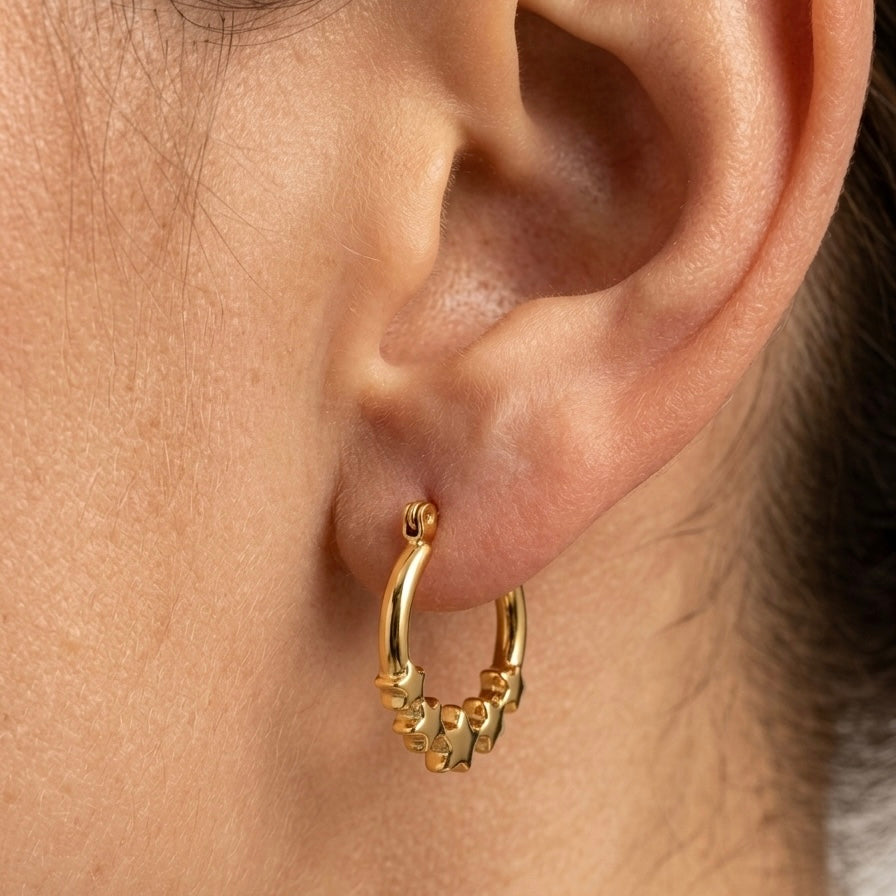 Celeste Star Hoop Earrings