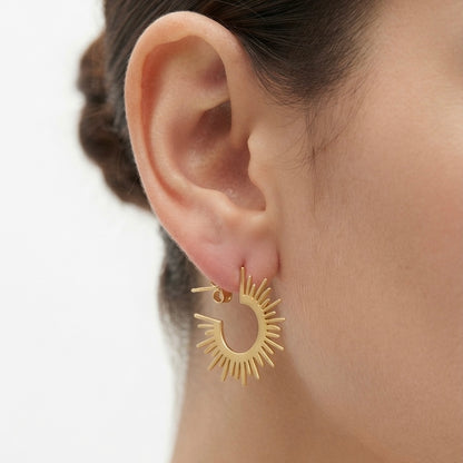Helios Sunburst Hoop Earrings