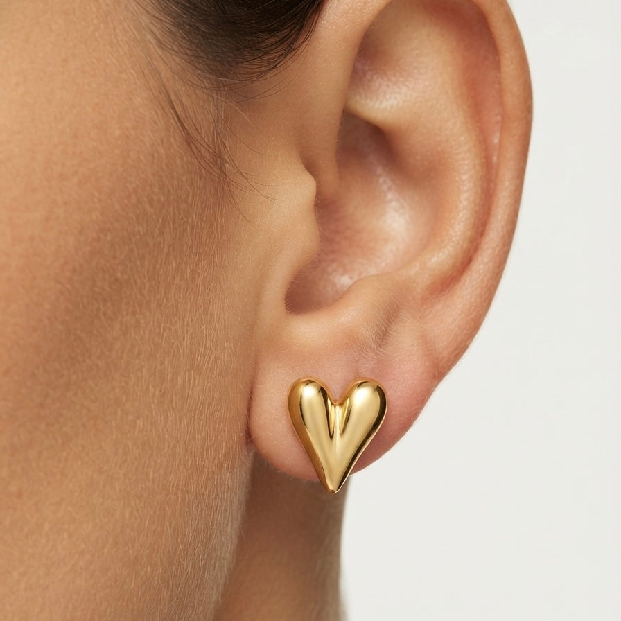 Amour Heart Stud Earrings