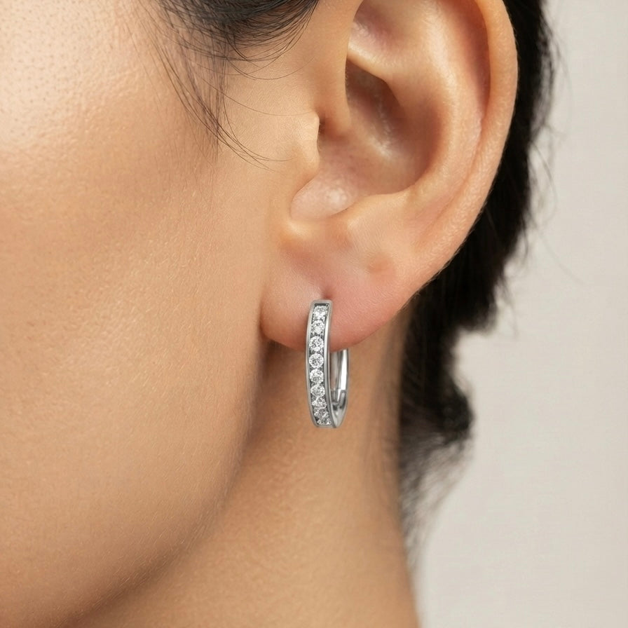 Pavé Huggie Earrings