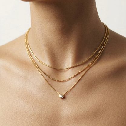 Auréa Layered Solitaire Necklace