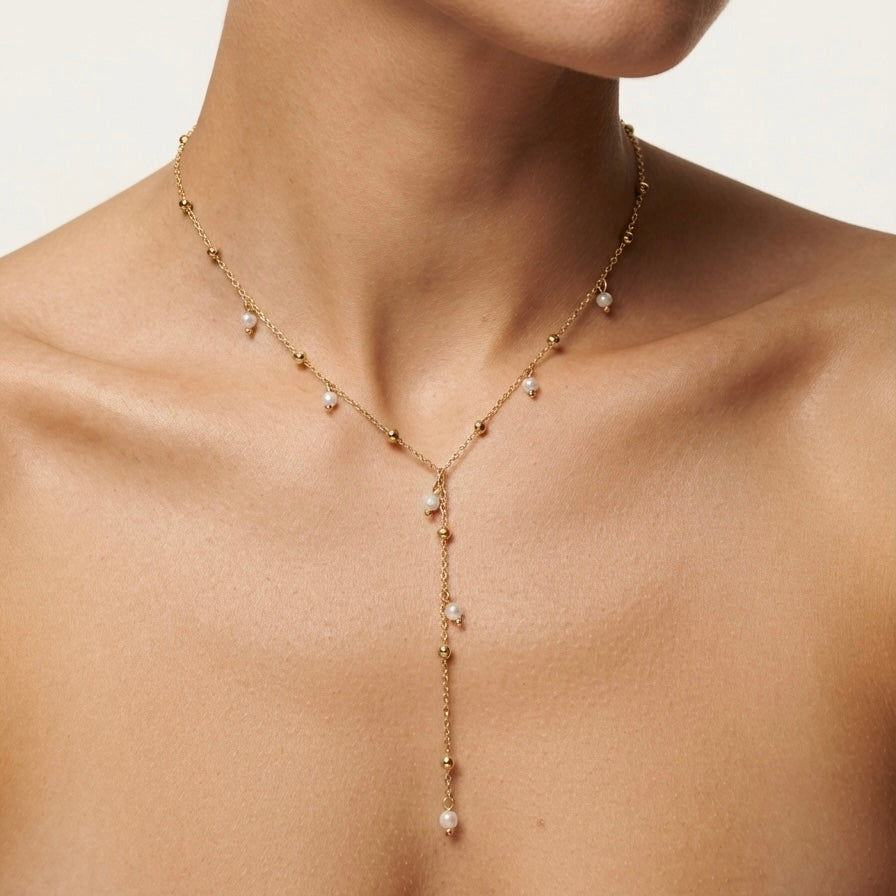 Pearl Drop Y Necklace