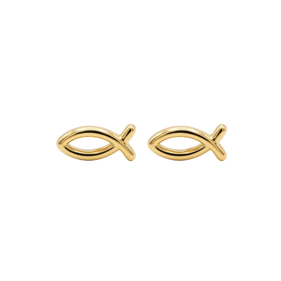 Faith Fish Stud Earrings