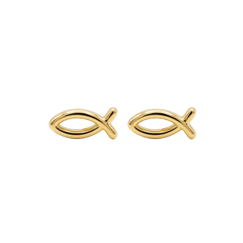 Faith Fish Stud Earrings
