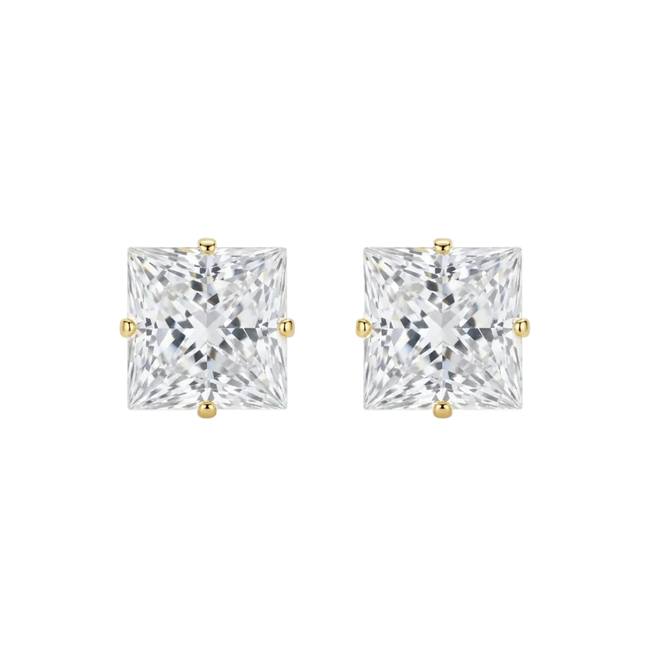 Regal Princess Solitaire Stud Earrings
