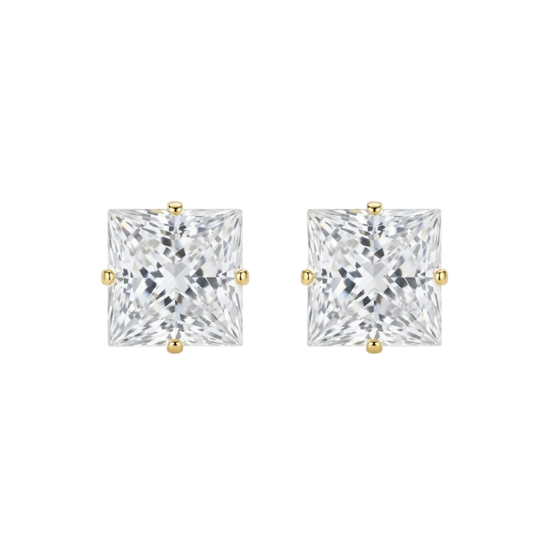 Regal Princess Solitaire Stud Earrings