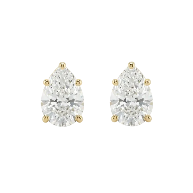 Aurora Pear Solitaire Stud Earrings