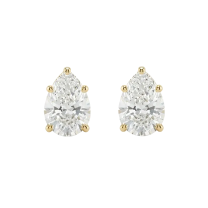 Aurora Pear Solitaire Stud Earrings