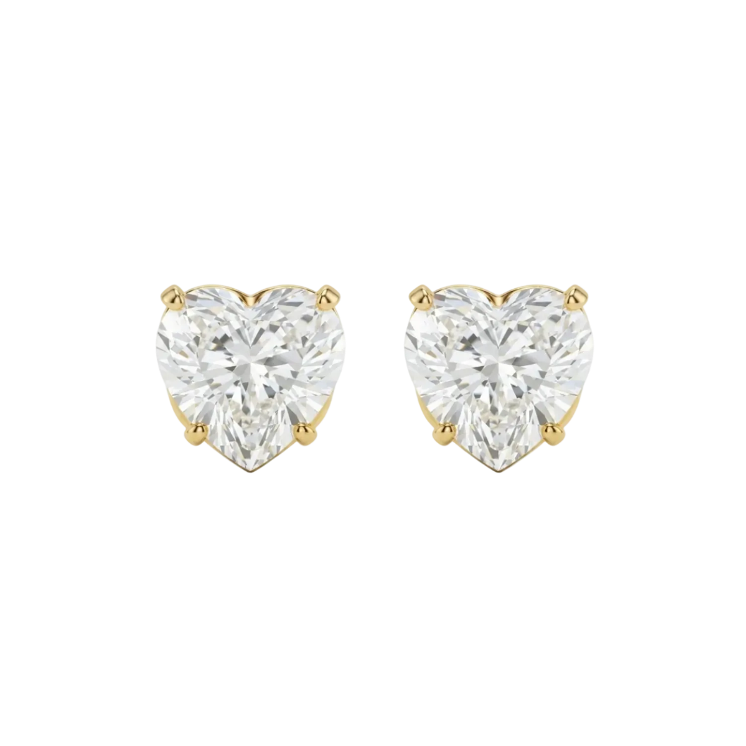 Eterna Heart Solitaire Stud Earrings