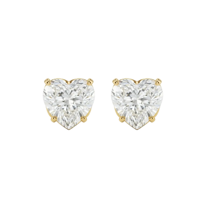 Eterna Heart Solitaire Stud Earrings