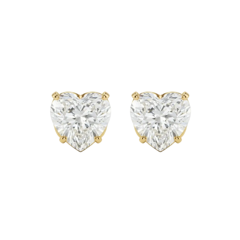 Eterna Heart Solitaire Stud Earrings